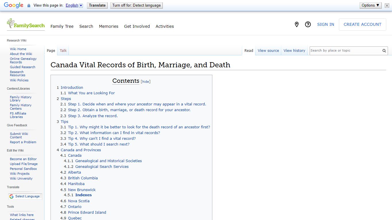 Canada Vital Records of Birth, Marriage, and Death
